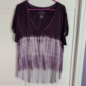 American Eagle Outfitters Purple Ombre Short Sleeve Tee